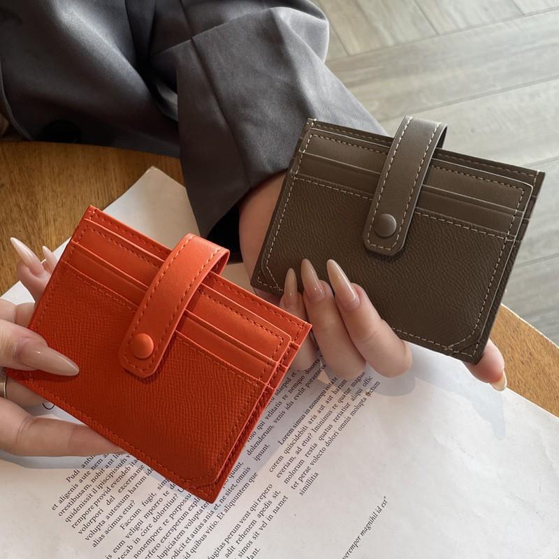 Ultra-thin Card Bag Women's Short Korean Multi-card ID Mini Leather Case Simple Compact