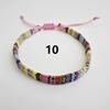 Bracelet Tissé Coloré en Coton-Lin Ajustable Fait Main