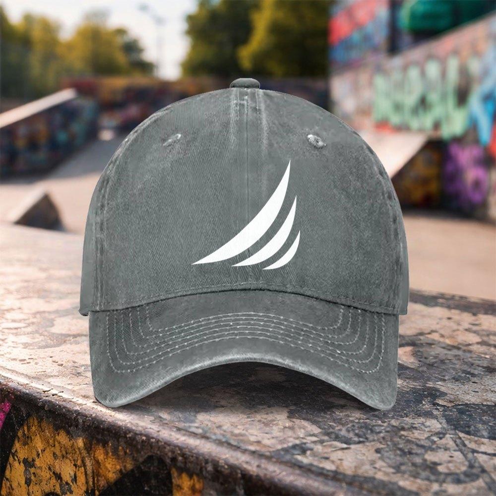 Unisex Duckbill Baseball Cap with Stripe White Print  Adjustable Washed Cotton Hat for Unisex  Women Outdoor  Casual