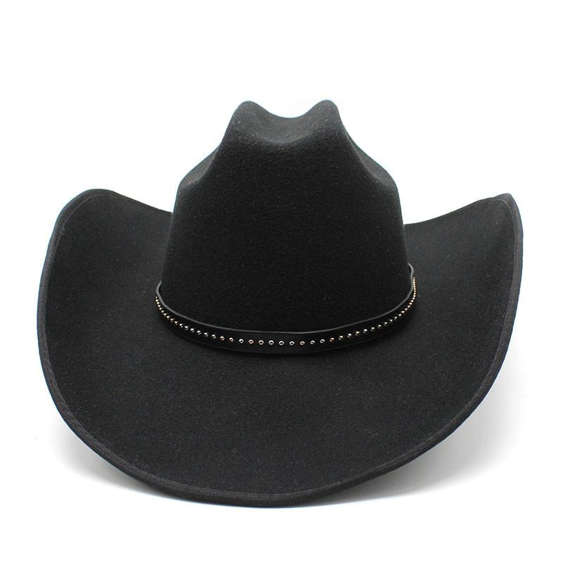 Western Cowboy Hat With Large Brim And Waterwave Embroidery For Summer Outdoor Wear
