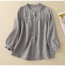 Versatile Women's Seven-Sleeve Cotton Linen Summer Blouse