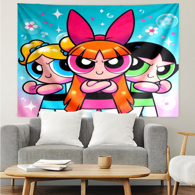 Powerpuff Wall Hanging Tapestry Wall Cloth Tapestries Decor Wall Bedroom Decoration