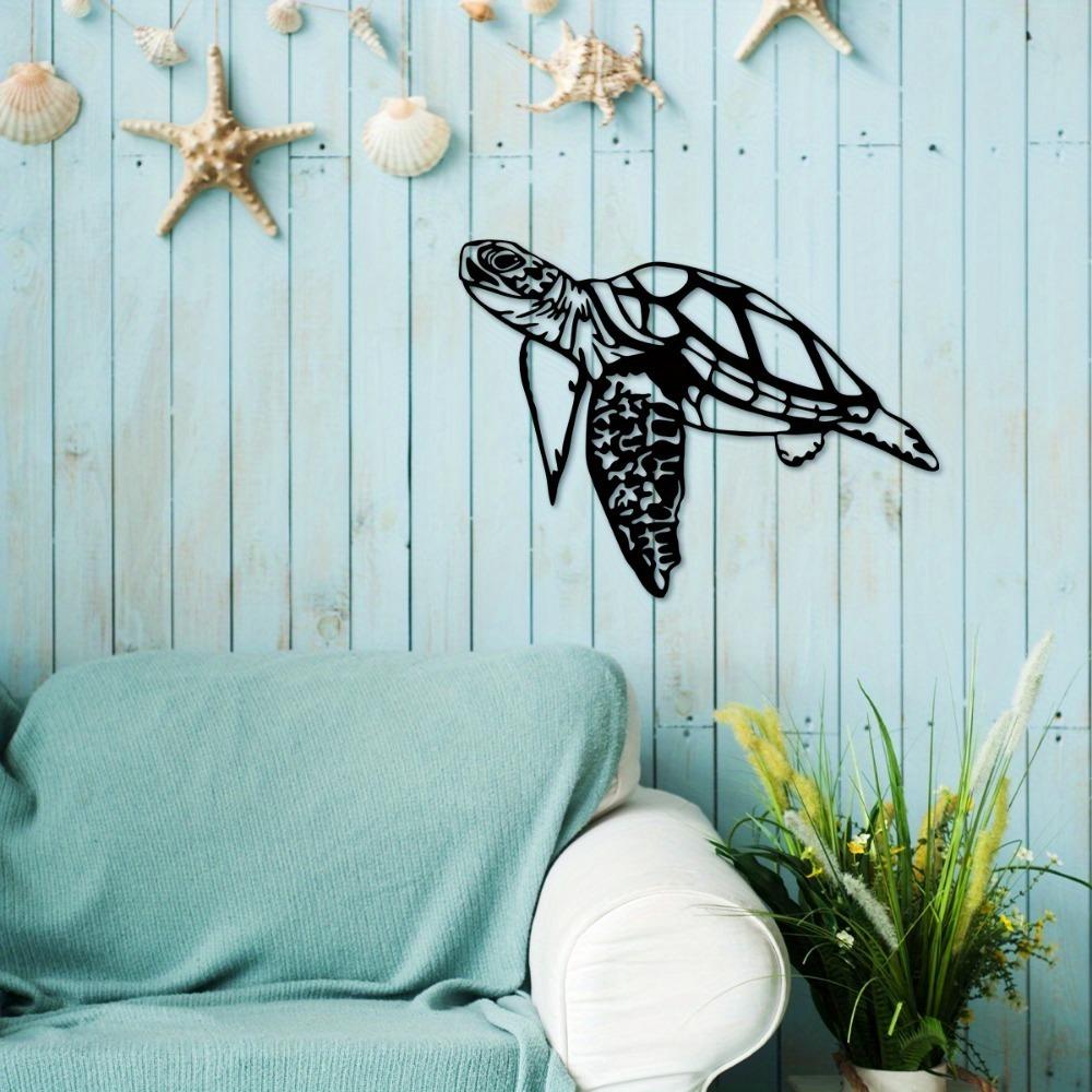 1pc Metal Sea Turtle Wall Art, Marine Life Iron Sculpture, Spiritual Wildlife Decor for Living Room Bedroom Indoor Home