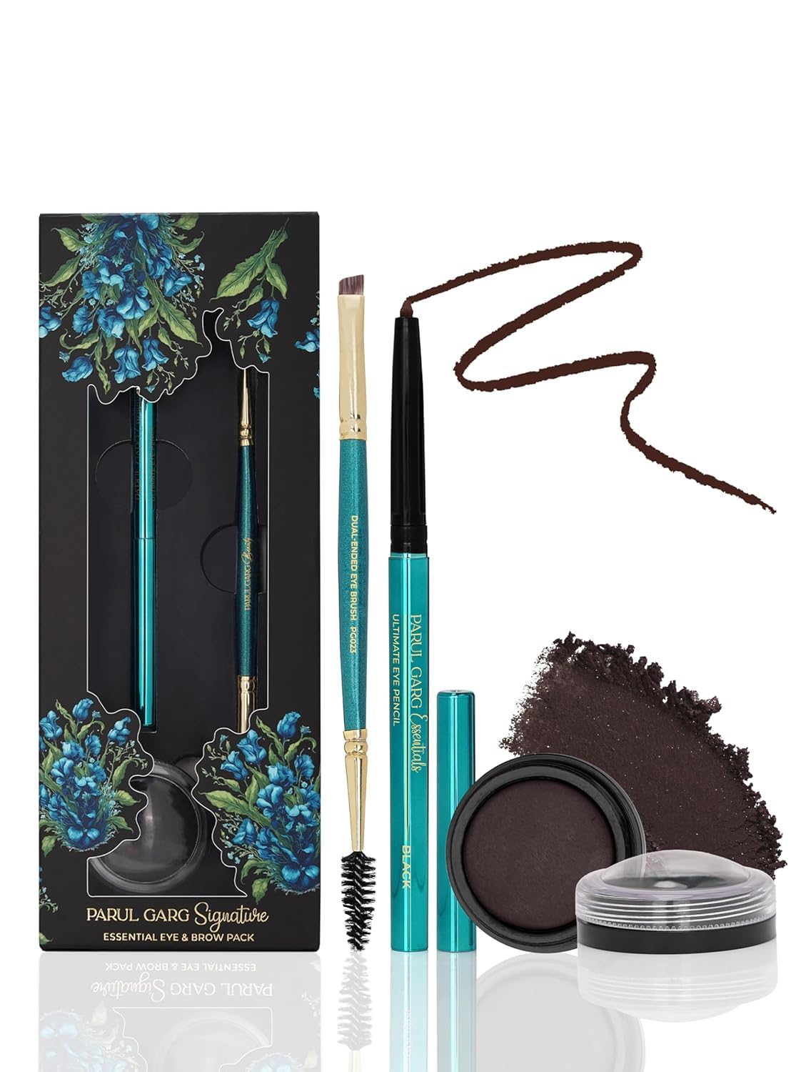 

Parul Garg Beauty Signature Essential Kajal & Eyebrow Pack - 3-in-1 Long-Stay Kajal, Eyebrow Definer, Eye Brush & Shadow | Smudge-Proof & Blendab