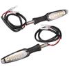 Motorcycle Turn Signals Sequential LED TR Type 12V 5.3W 2-Piece Set Aluminum Die-Cast Body/Black Finish Clear Lens 219-5177A