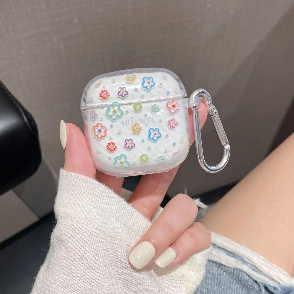 Transparent Earphone Protective Case Bracelet Soft PVC Key Chain Bluetooth Earphone Case Portable for HUAWEI FreeBuds SE2
