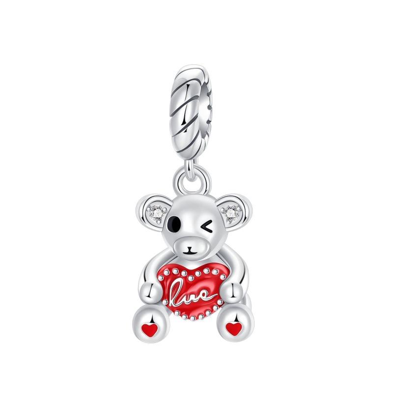 Animal Charms Copper Bear Rabbit Dog Panda Elephant Pig Kapibala Beads Pendants Fit Bracelet Diy Fine Jewelry Gift