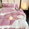 Thickened Milk Fleece Four-Piece Coral Fleece Double-Sided Fleece Bed Quilt Cover Flannel Bedding