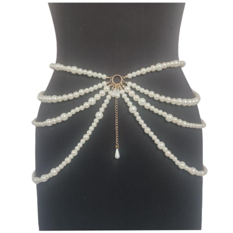 Waist Chain, Thickness Varies, Pearls Meet, Multiple Layers of Tassels, Side Chains, Waist Chains, Waist Accessories, Holiday Party Accessories
