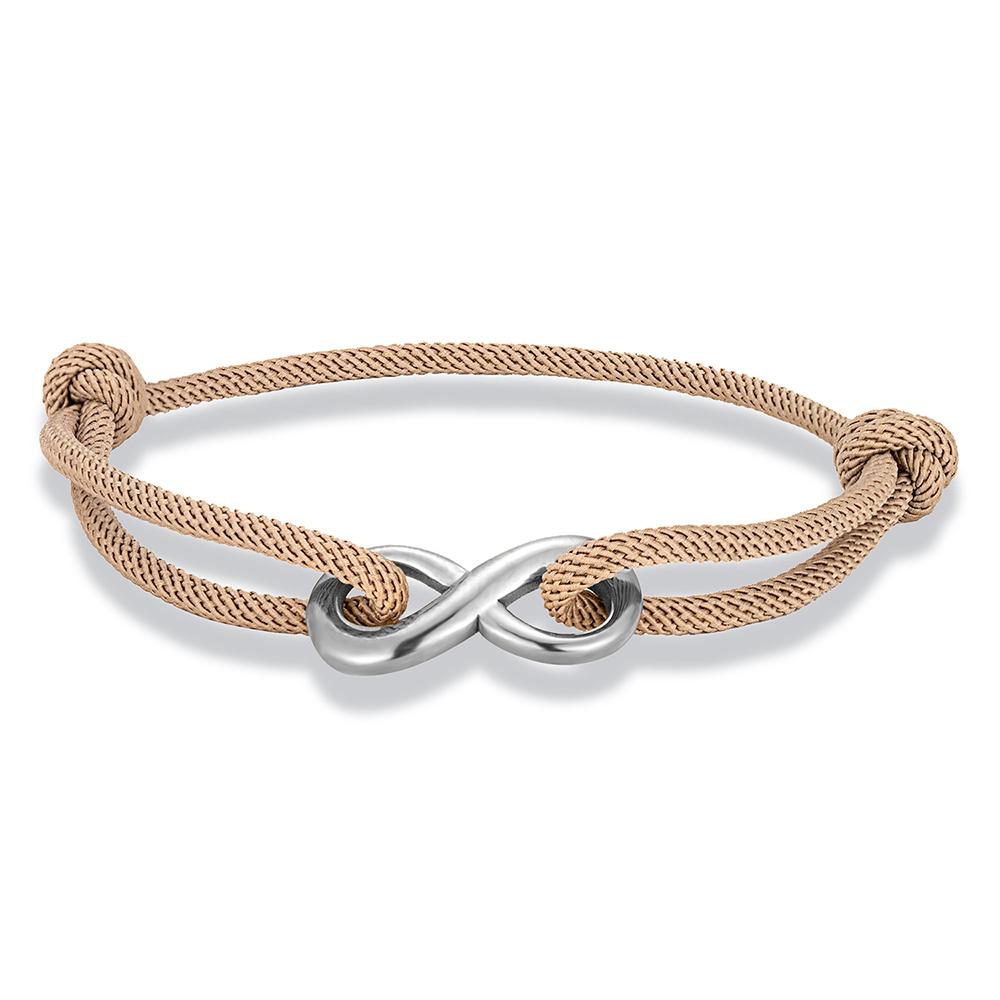 Minimalist Infinity Bracelet Stainless Steel Adjustable Rope Jewelry for Men Women Couple Friendship Gifts
