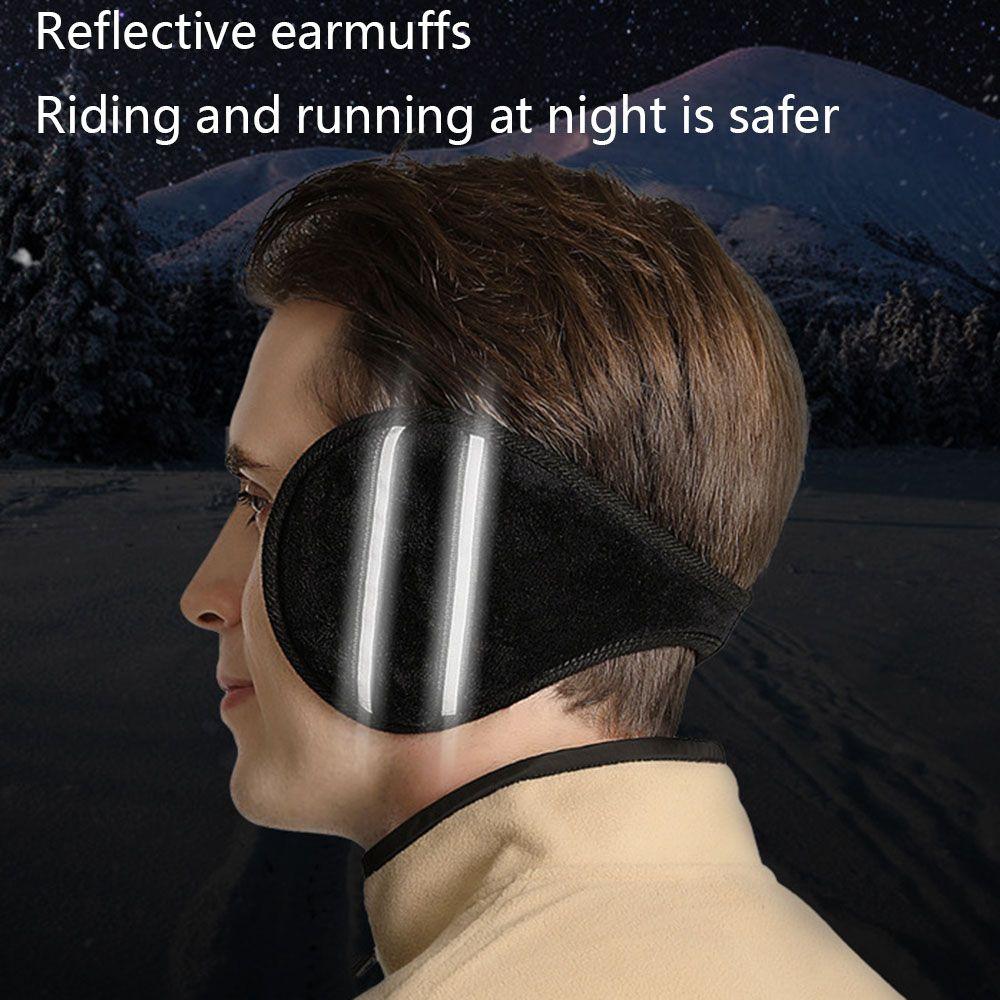 Cold Protection Thicken Plush Winter Reflective Earmuffs Ear Cover Ear Protection