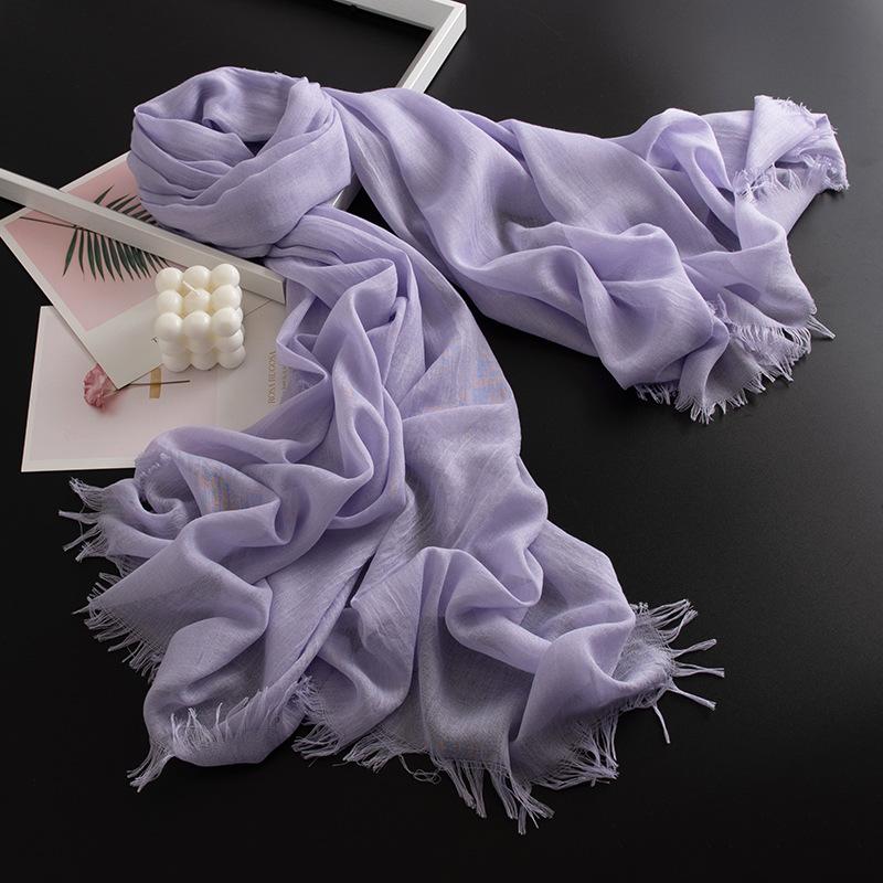 Spring And Summer New European And American Solid Color Thin Scarf, High-End And Versatile For Women, Long Air Conditioning Shawl, Sunscreen Scarf