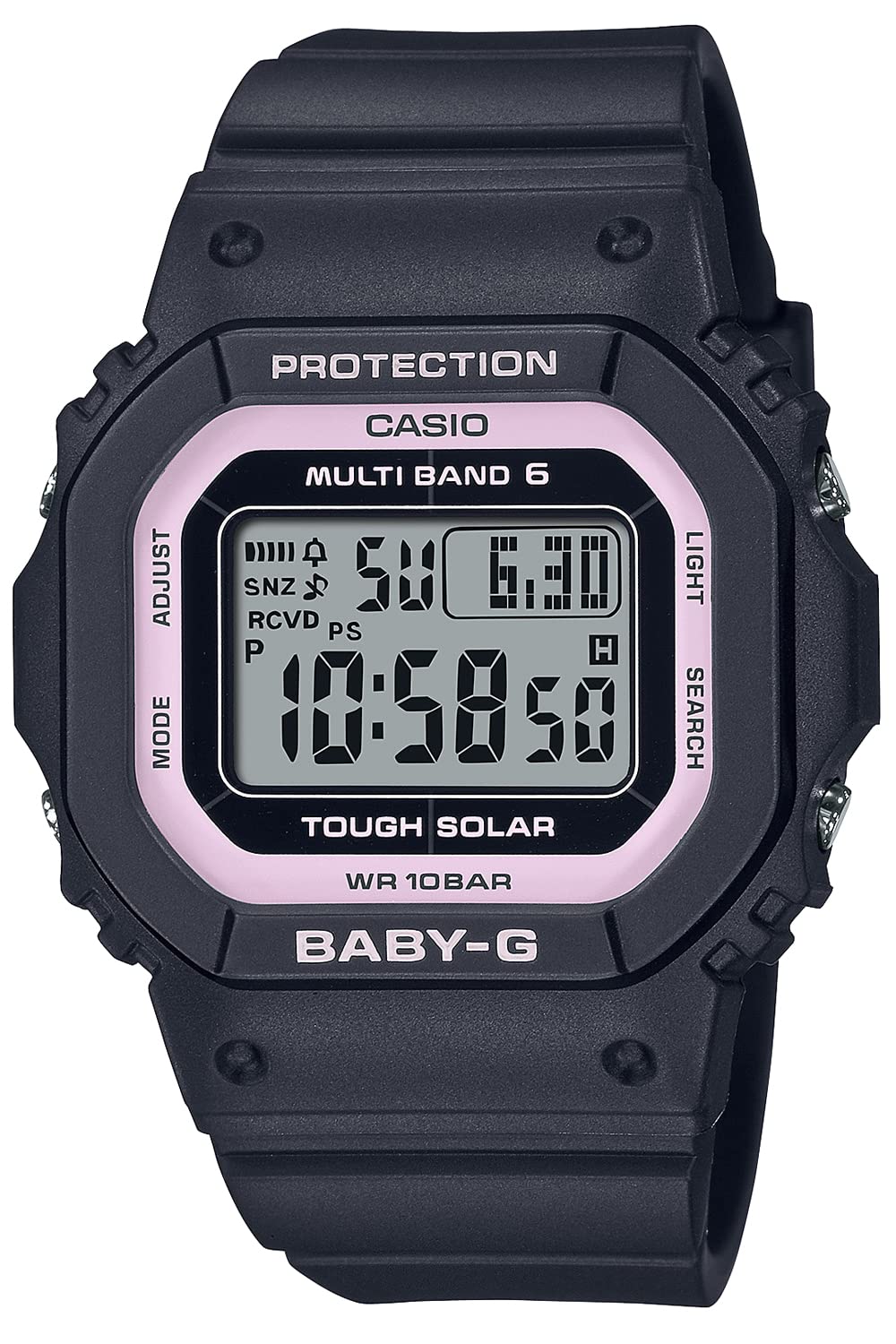 

Casio BGD-5650 Baby Watch, multicolor (black / pink), Compact size, resistant to 10 ATM 1 piece