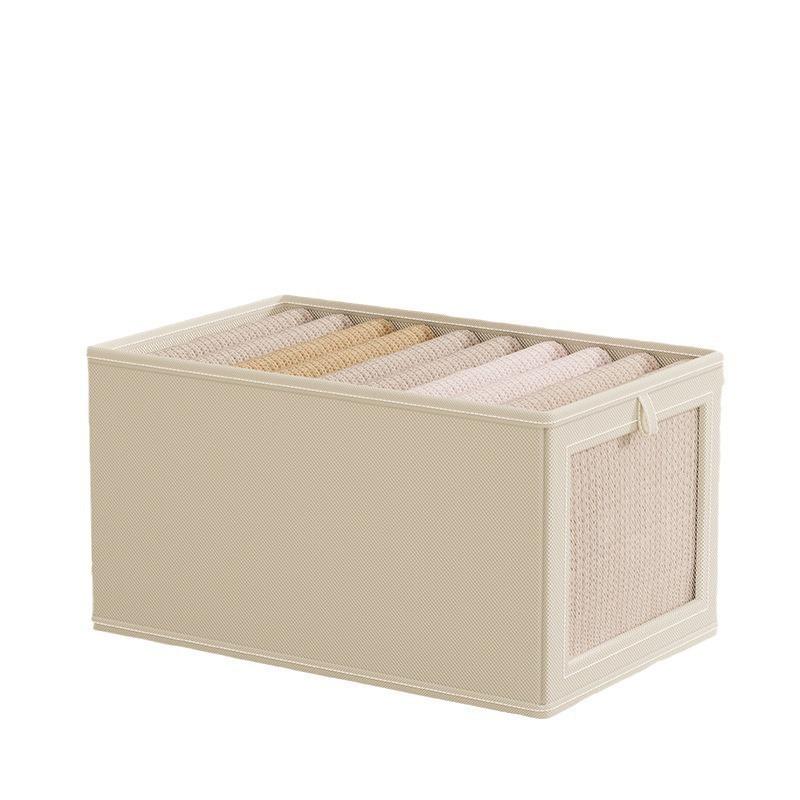 Oxford Cloth Wardrobe Organizer: Dustproof Storage Box with Lid & Clear Window for Bedroom Clothes