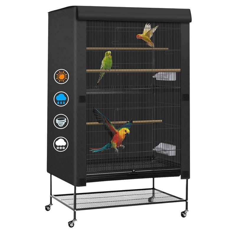 M-Modern-Heavy Duty& Waterproof Bird Cage Cover-Fade-Resistant Pet Bird Cage Cover Accessory For Night