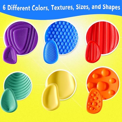 Sinnes 12-Pack Sensory Fidget Toys Set, Quiet Fidget Toys for Kids with Autism, Classroom Prizes, Anxiety Relief Sensory Stones