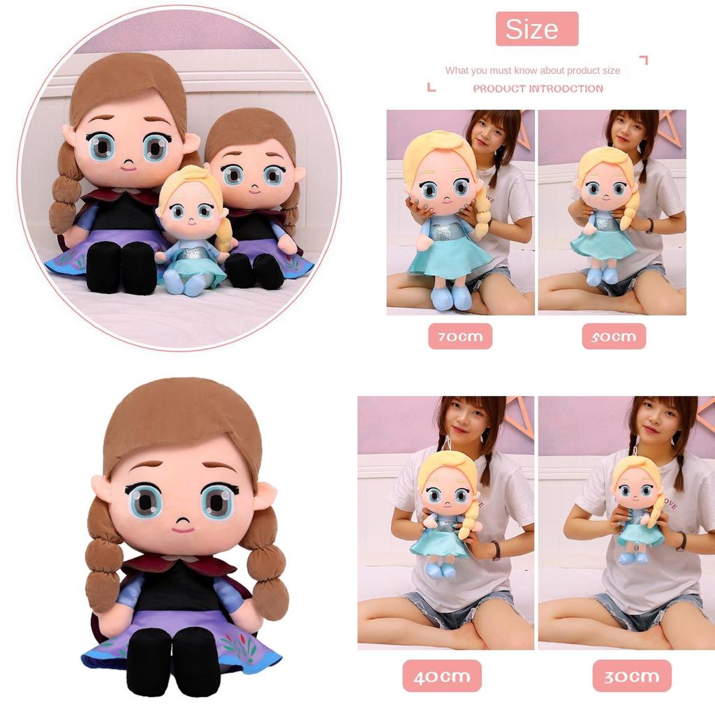 Jouet Peluche Disney La Reine des Neiges Anna Elsa Poupée Douce Remplie Pour Décoration de Chambre Doux pour la Peau et Collectionnable