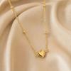 Heart Charm Necklace, Women Love Heart Necklace, Golden Heart Pendant Dainty Necklace for Daily Wear Work Party