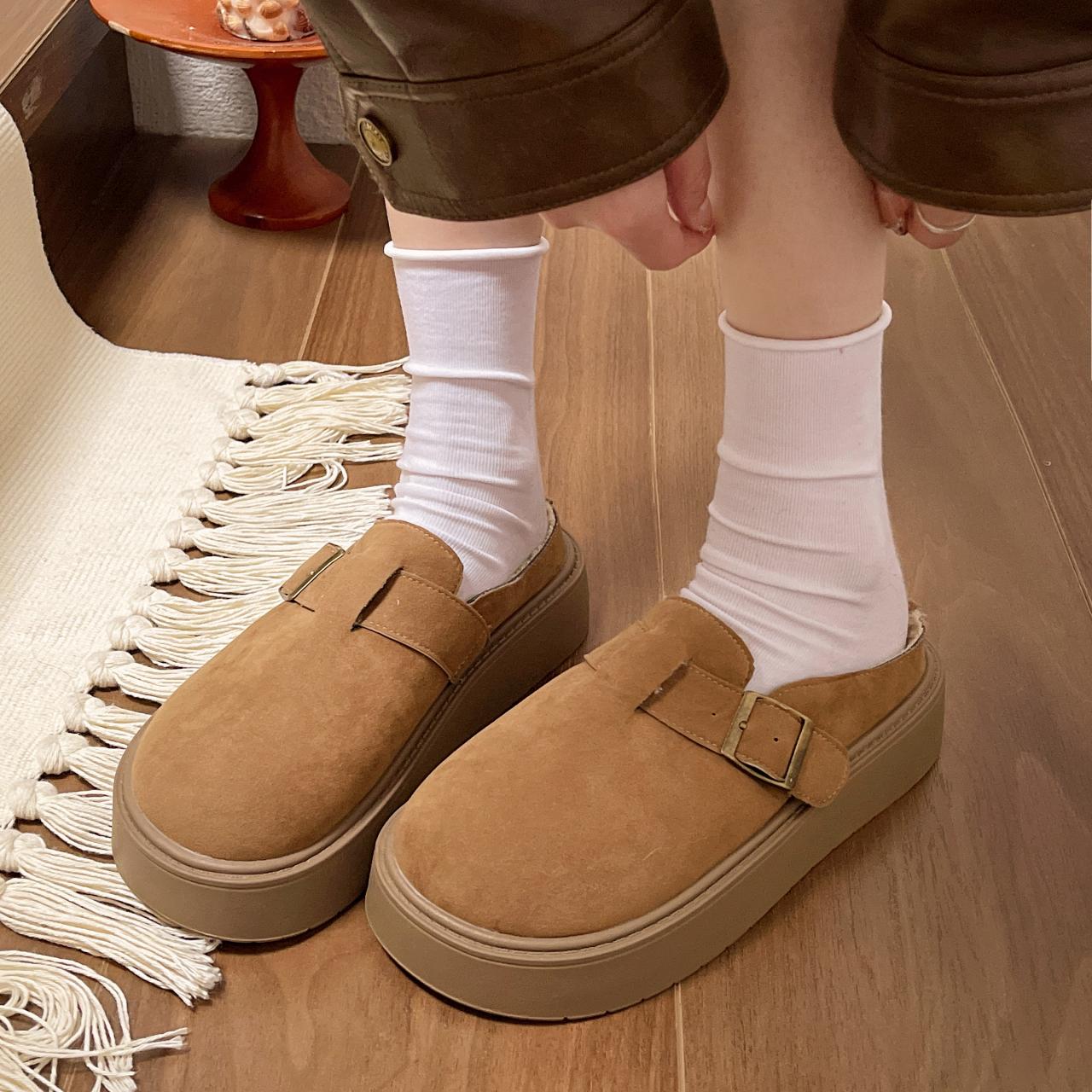 

Модные зимние женские домашние тапочки Теплые с мягкой подошвой Удобные уличные Нескользящие Подходят для пар Модные Домашние тапочки для спальни 35