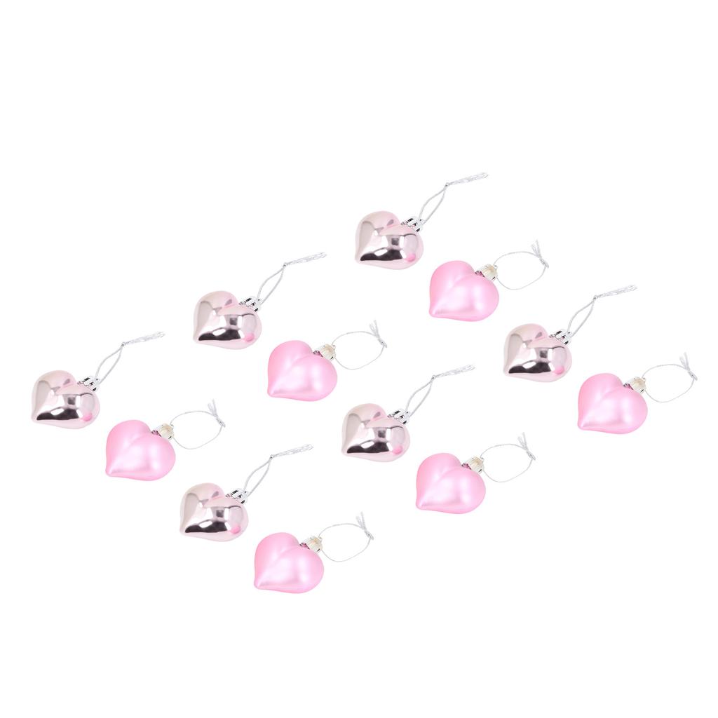 12 st Julgransdekorationer Hjärformade Romantiska Hängande Ornament för Festivalfest Bröllop Ros