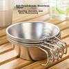 Original Outdoor 304 Stainless Steel Bowl Fruit Bowl with Handle Camping Utensils Hanging Storage Bag Snow Bowl *4