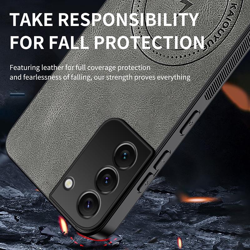 For Samsung S22 Plus Sheepskin Vintage Magnetic Leather Soft Case For Samsung Galaxy S22 Ultra Silicone Bumper Matte Phone Cover