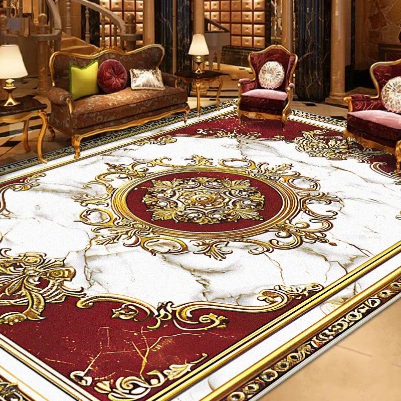 Gorgeous Retro European Carpet Living Room Large Area Decoration Sofa Area Rugs for Bedroom Cloakroom Non-slip Floor Mats