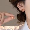 Exquisite Sparkling Colored Zircon Inlaid Heart-shaped Earrings for Women, Sweet Temperament, Daily Party Zircon Gifts