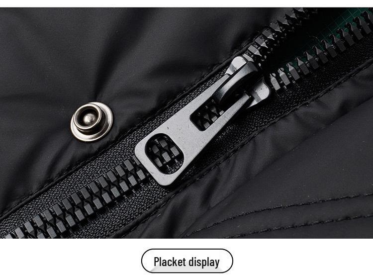 Herren Grüne Weiße Entendaunen Winterjacke - Stehkragen, Dick, Warm, Modisches 2025 Design