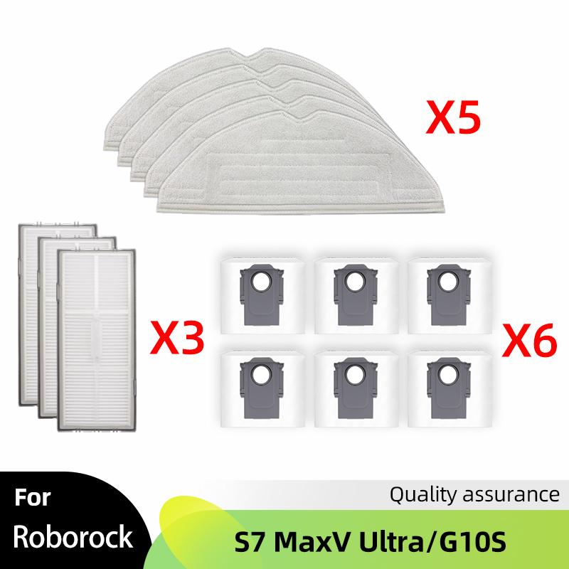 For Xiaomi Roborock S7 MaxV / Plus / S7 MaxV Ultra / G10S Vacuum Main Side Self-cleaning Brush Filter Mop Hepa Dust Bag