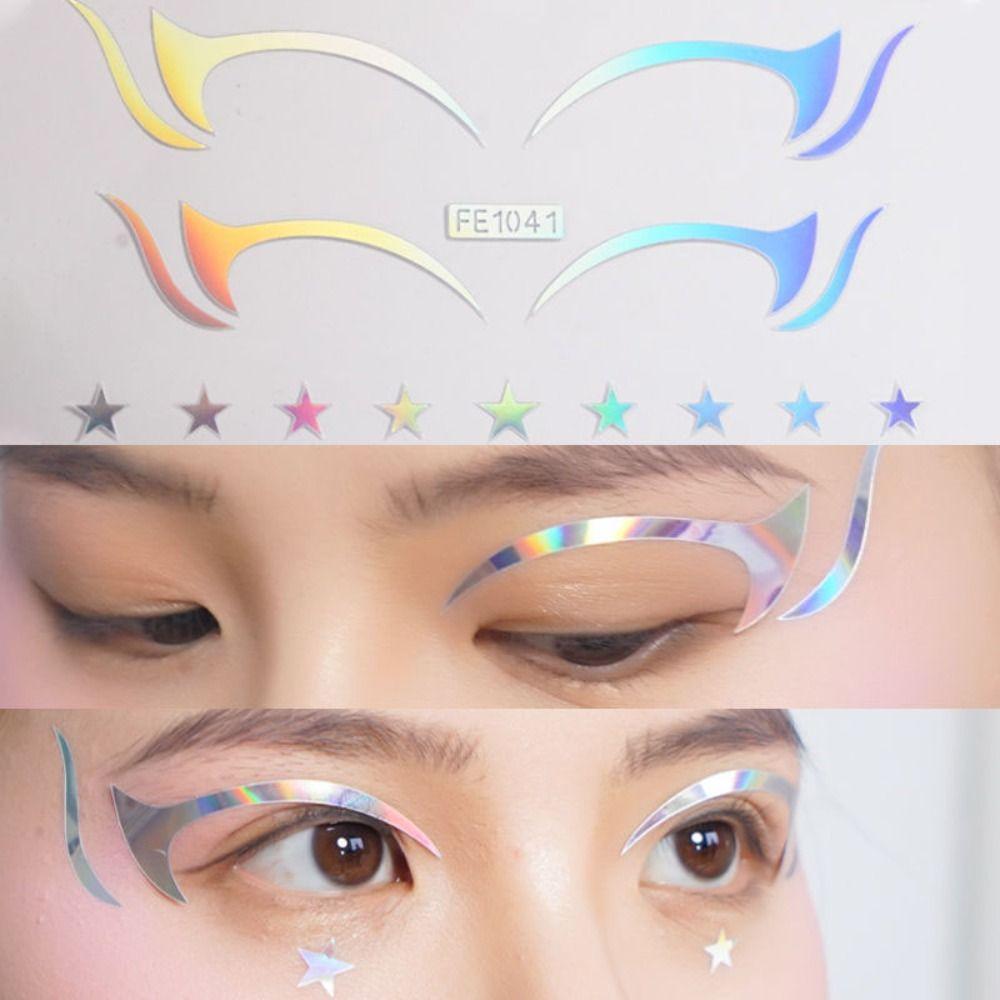 Silver Glitter Temporary Tattoo Sticker Waterproof Makeup Eyeliner Sticker Women