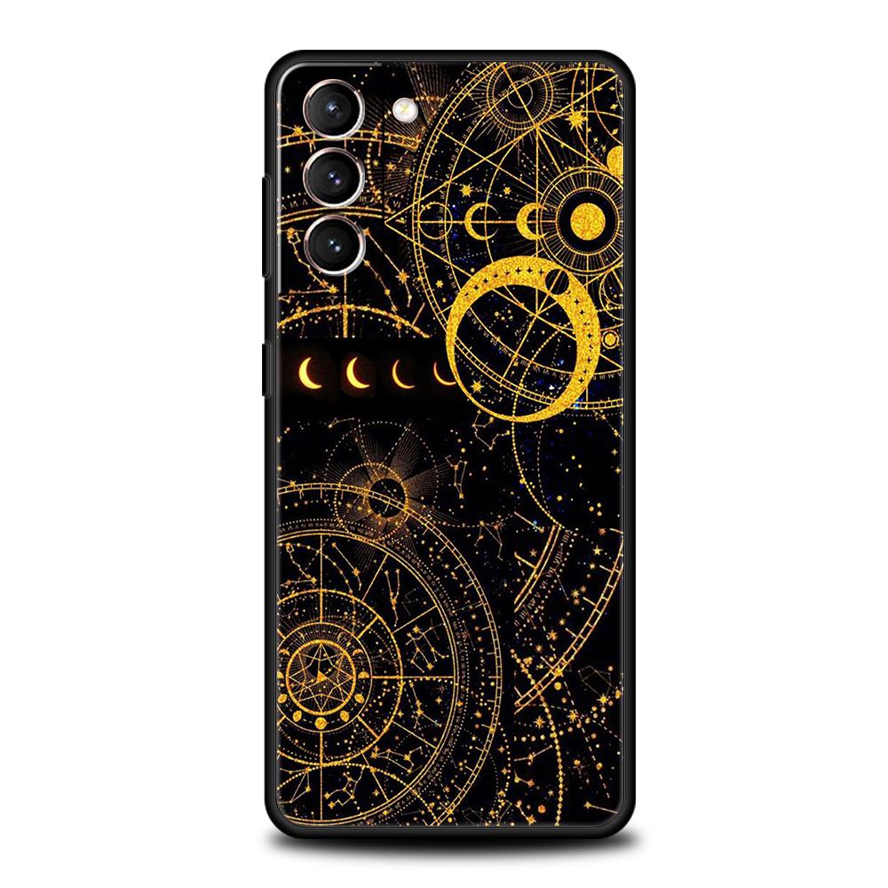 Suns Moons Clouds Astrological Case for Samsung Galaxy S24 S23 S22 S20 S21 FE Ultra S24 S23 S10 S10E S9 S8 Plus 5G Phone Cover