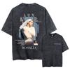 Gewaschenes Vintage Rosalia Lux Album Grafik T-Shirt Herren Damen Hip Hop Mode Popmusik T-Shirts Männlich Lässig Übergroß Streetwear