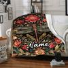 Retro Dragonfly Customize Your Name Blanket Warm Comfortable And Soft Blankets Are Suitable For Home Lunch Break Blanket Office Sofa Sofa Gift To