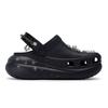 Crocs Classic Crush 811 Made In the Secret Moon Bow Pearl Chain Hole Shoes Unisex Black and White