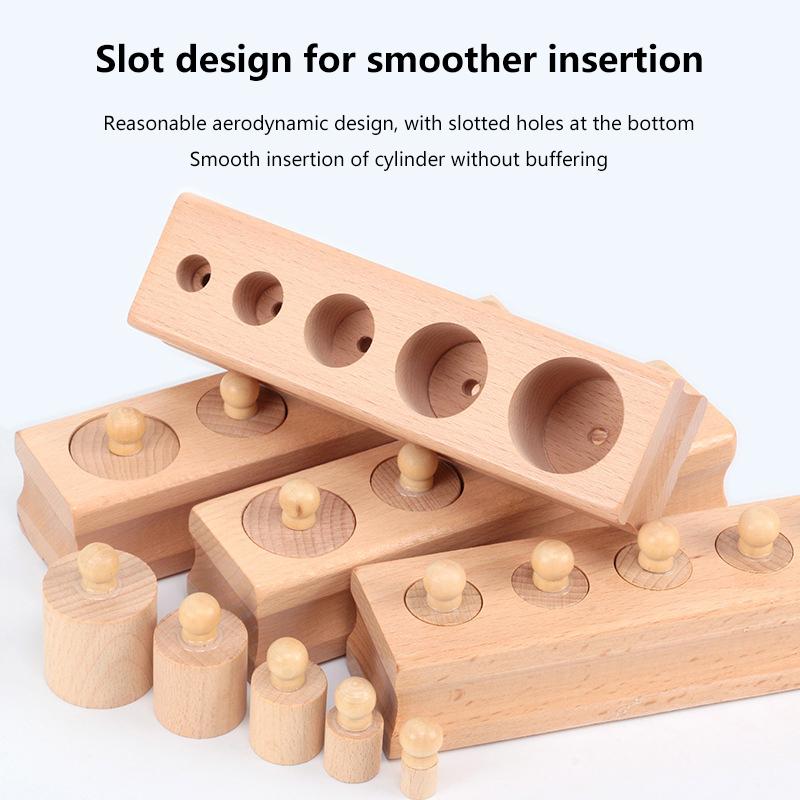 Montessori Cylinder Socket Puzzles Toy Baby Development Practice And Senses Preschool Educational Wooden Toys For Children