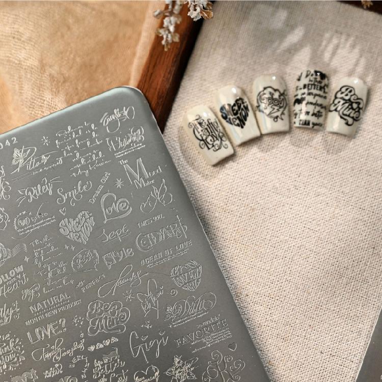 Multifunctional Stainless Steel Nails Plate Heart Themed Manicure Stamping Plate Perfect for Home and Salon Manicure Use