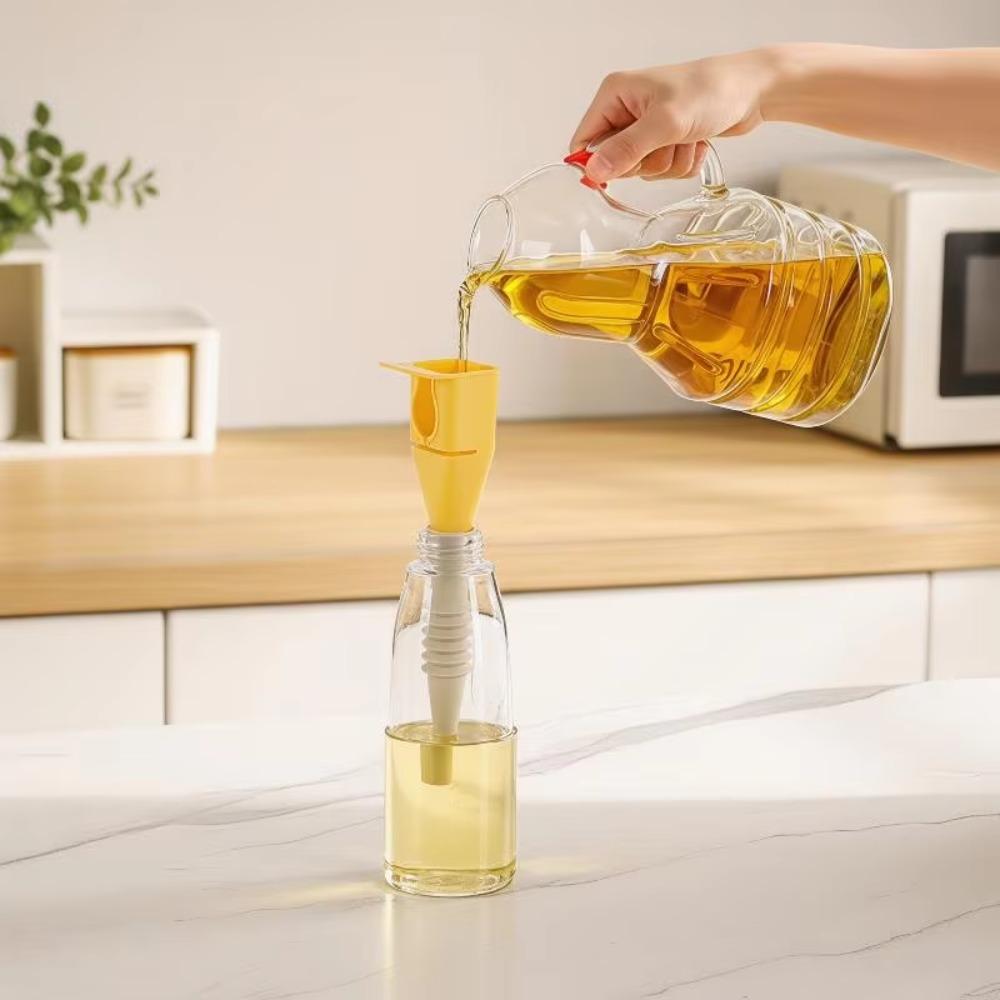 2PCS Wide-mouth Extendable Kitchen Funnel Telescopic Hose Sauce Dispensing Funnel Home