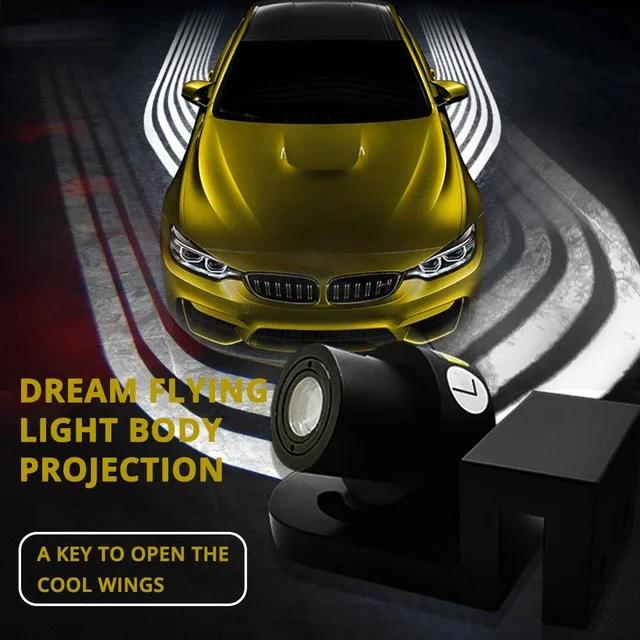 

2pcs Car Carpet Welcome Projector Lights Car LED Decorative Lights Night Running Angel Wings Accesorios белый