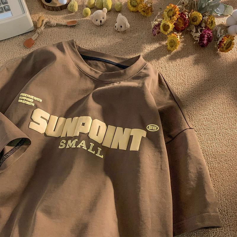 Herr Retro High Street Tung Bomull Lös Passform Sommar T-shirt