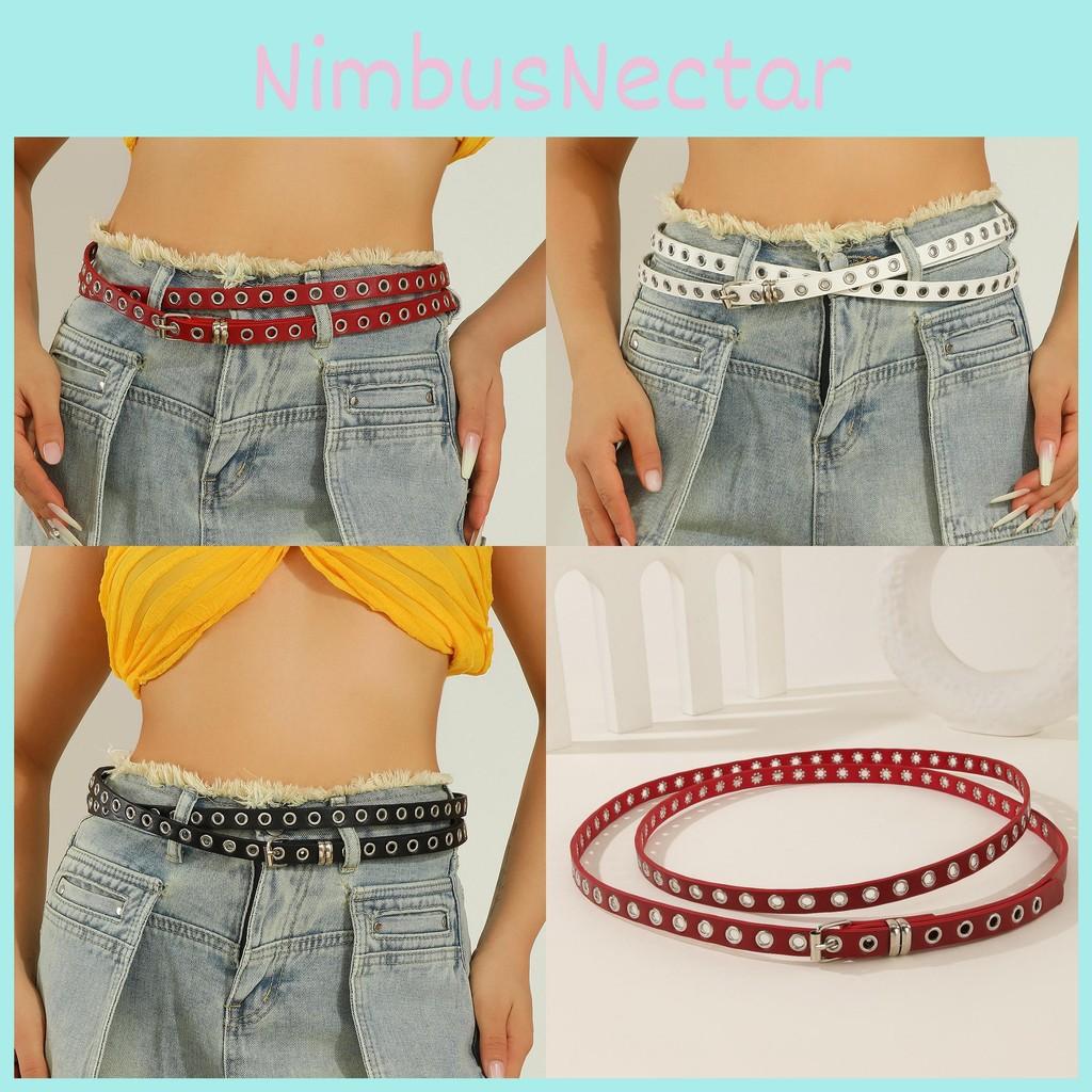 Fashionable Color Solid Porous Design Women Slim Waist Belt For Daily Wear