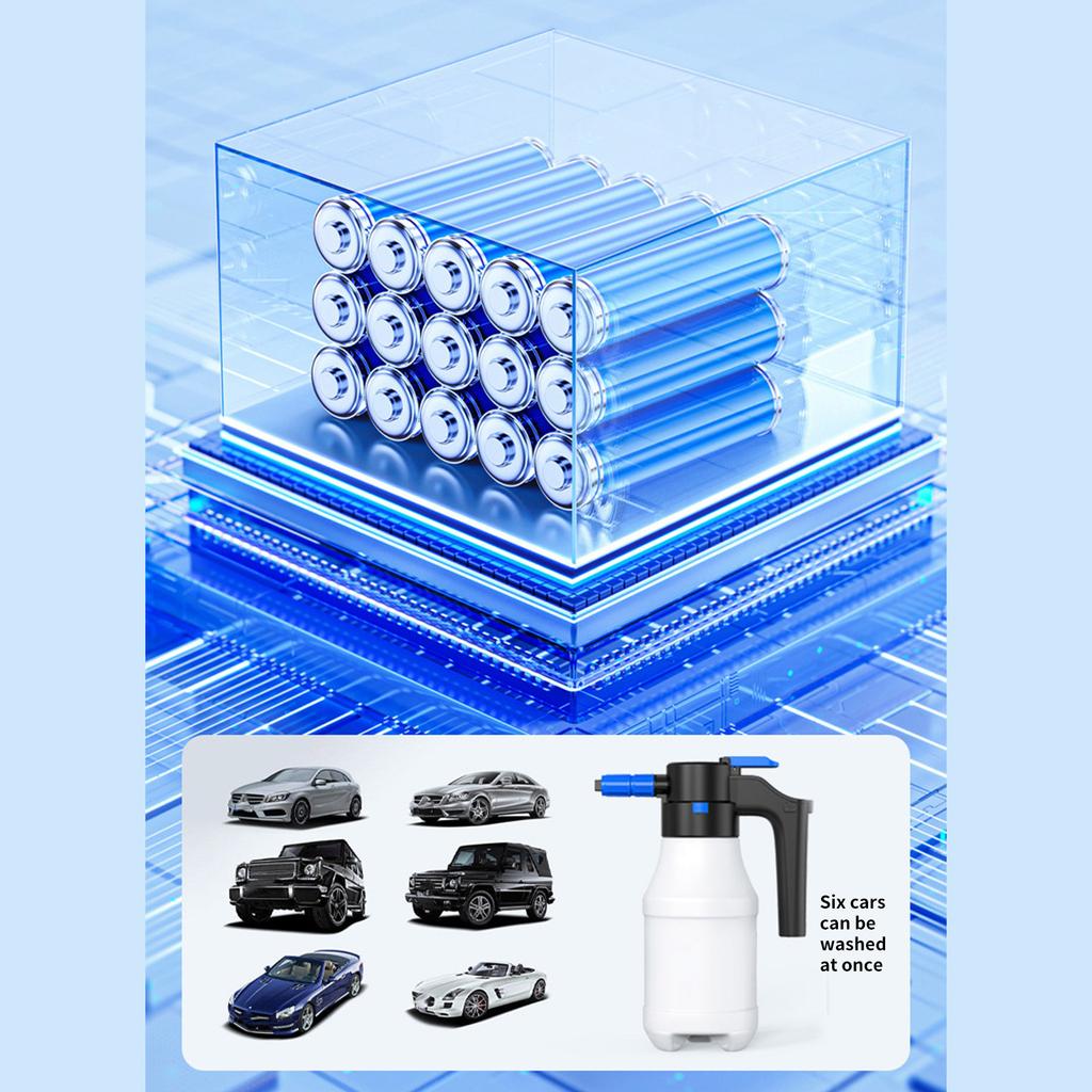 Electric Car Foam Sprayer 1.5L Handheld Foamer Rechargeable Battery Powered Foam Cannons for Home Car Washing