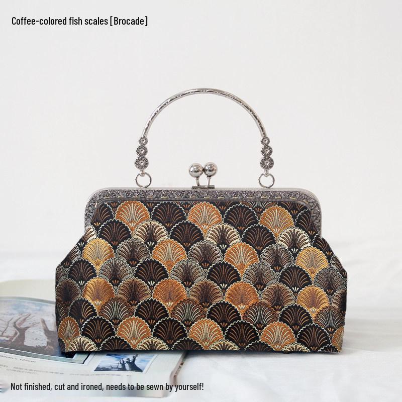 Short Style Handbag Material Kit - Handmade, Multiple Styles, Square Clasp Bag, Includes 20 Needles
