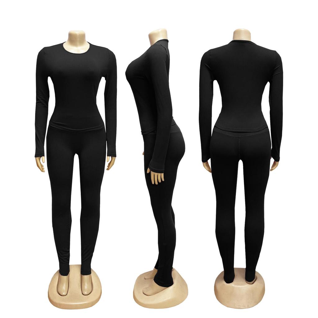 TW815 Women's Brushed Slimming Fitness Set - Sexy, High Elasticity, Fashionable Sportswear for a Stylish Commute