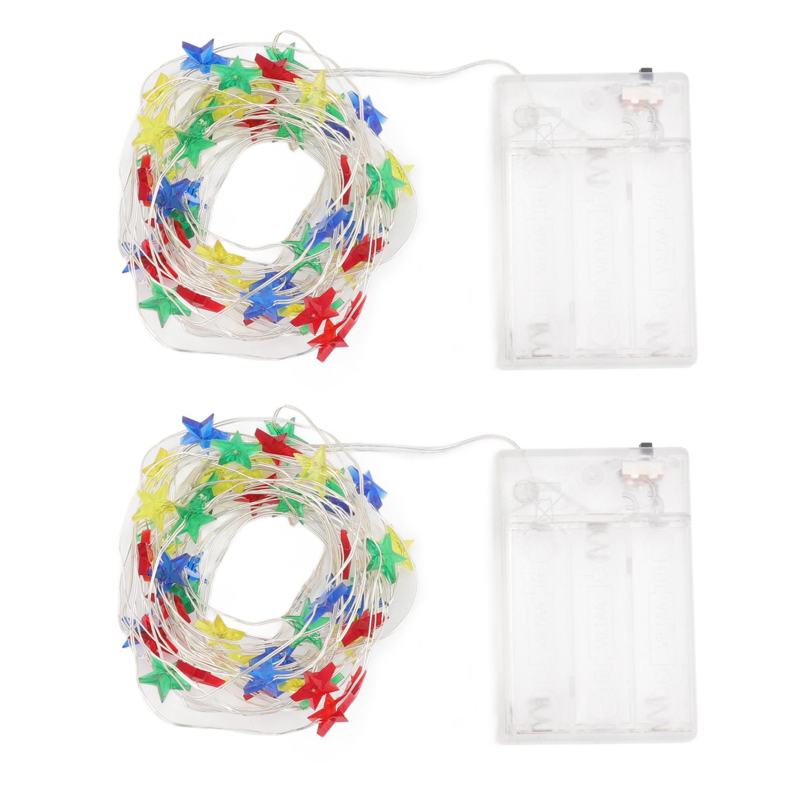 

2 комплекта светодиодных гирлянд в форме пентаграммы на батарейках, гирлянда в виде звездной феи, праздничные украшения 5 м Colorful