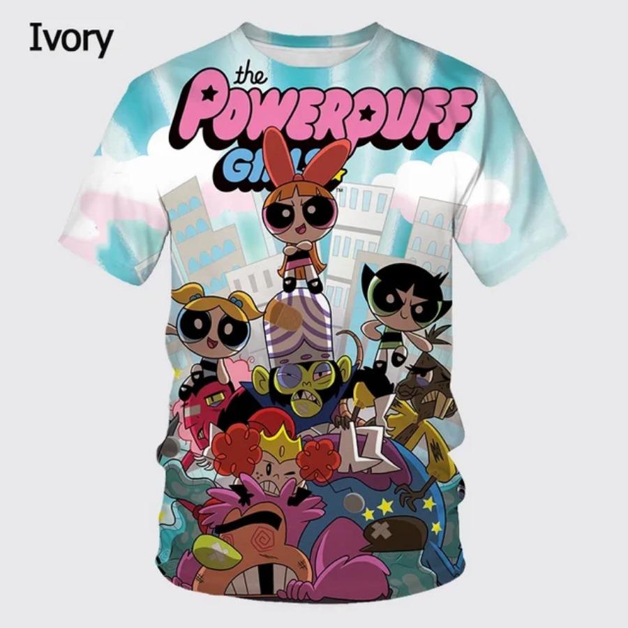 New Men Women 3D Print Cartoon the P-Powerpuff Girls Casual T Shirt Children's Cool Fashion Unisex Summer Short Sleeve Tees