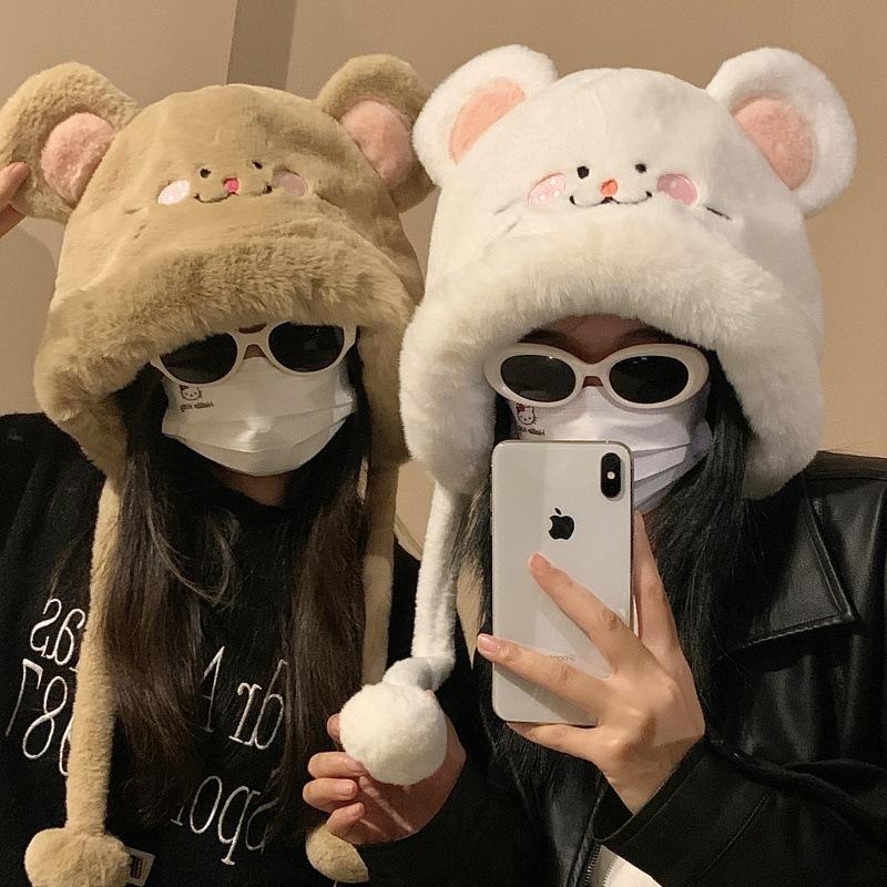 Cartoon Winter Cute Hat For Women Cozy Ear Covering Warmth With Fashionable Look