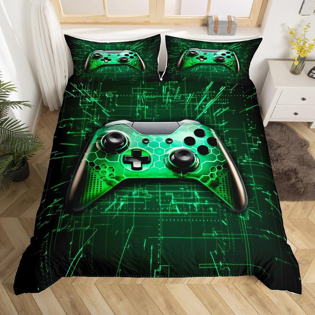Comforter Boys Gaming King Queen Video Games Gamepad Bedding Set Cool Gamepad Theme Comforter Teens Gamer