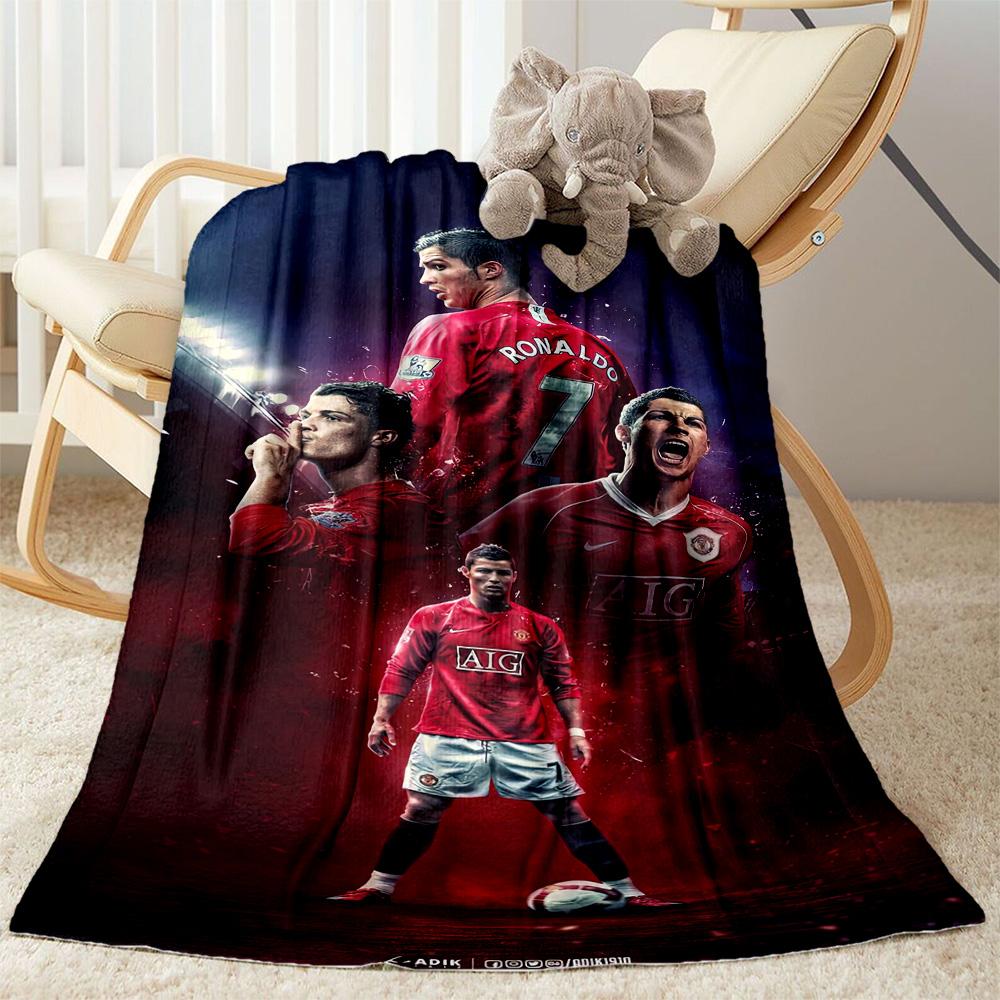 Cristiano Ronaldo Blanket Ultrasoft Perfect For Sofa Office Chair Bedding For All Seasons Digital Print Ideal Gift For Birthday Valentine'S Day