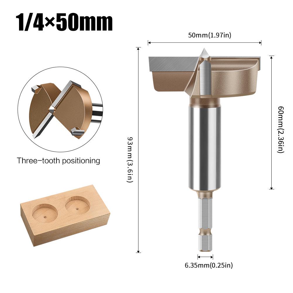 Hexagonal Handle Professional Woodworking Three-Tooth Alloy Hole Opener